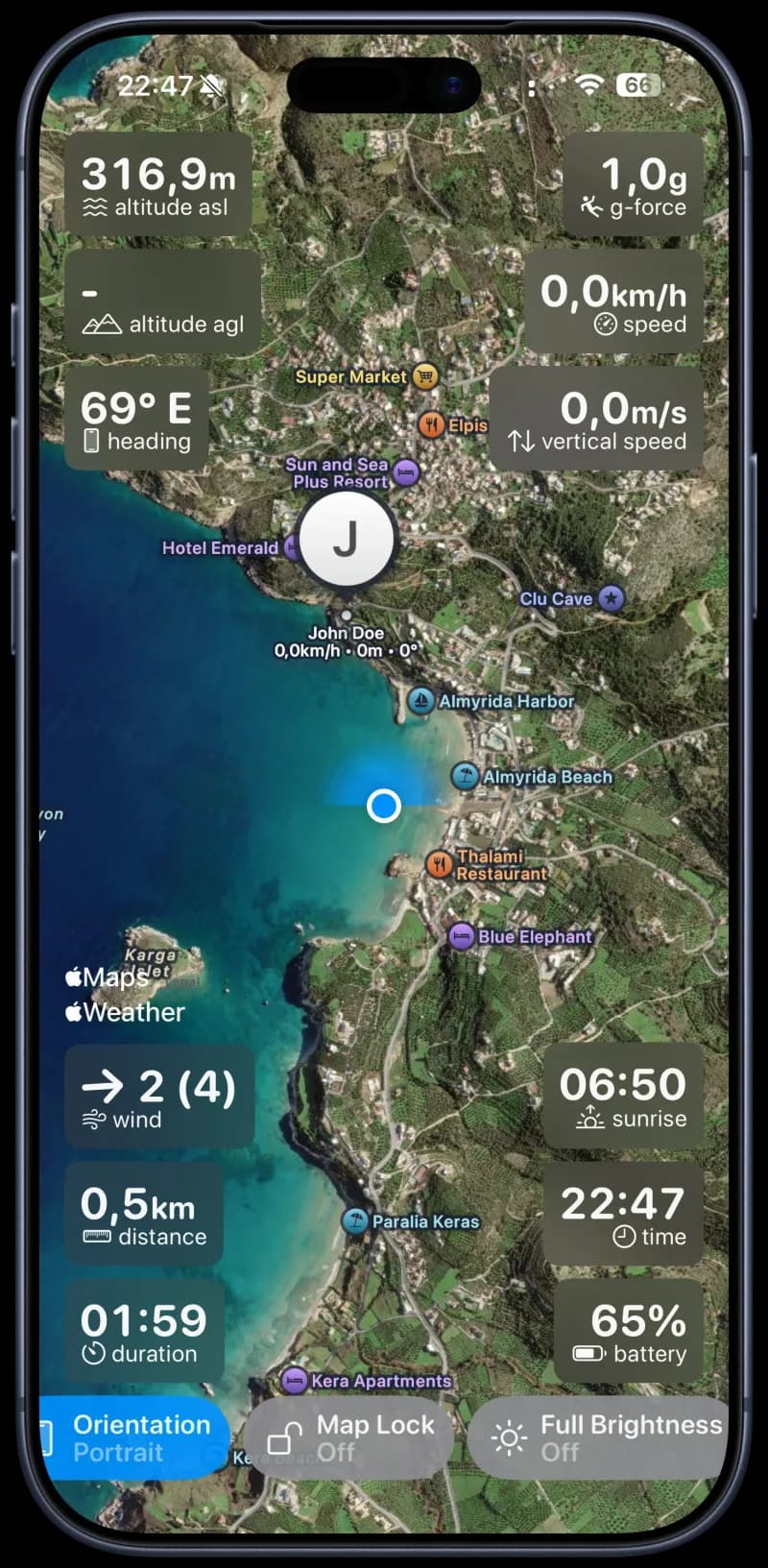 Skai location sharing feature showing real-time pilot positions